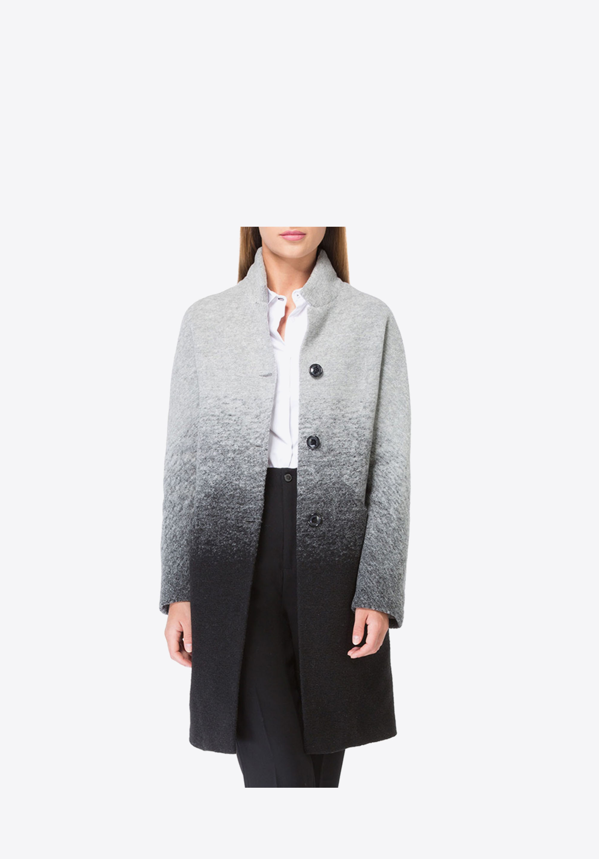 Women's coat, grey-black, 83-9W-105-1-XL, Photo 1