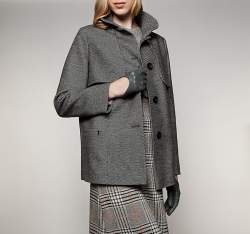 Women's coat, black-white, 85-9W-101-W-L, Photo 1