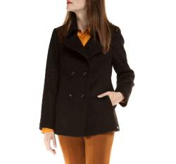 Women's coat, black, 85-9W-104-1-M, Photo 1