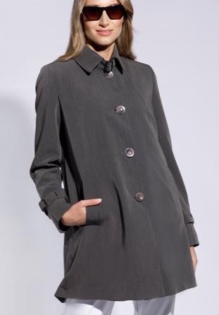 Women's coat, grey, 86-9W-100-8-S, Photo 1