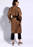 Damski płaszcz dwurzędowy w zwierzęce wzory, beżowo-brązowy, 96-9P-107-10-XL, Zdjęcie 4