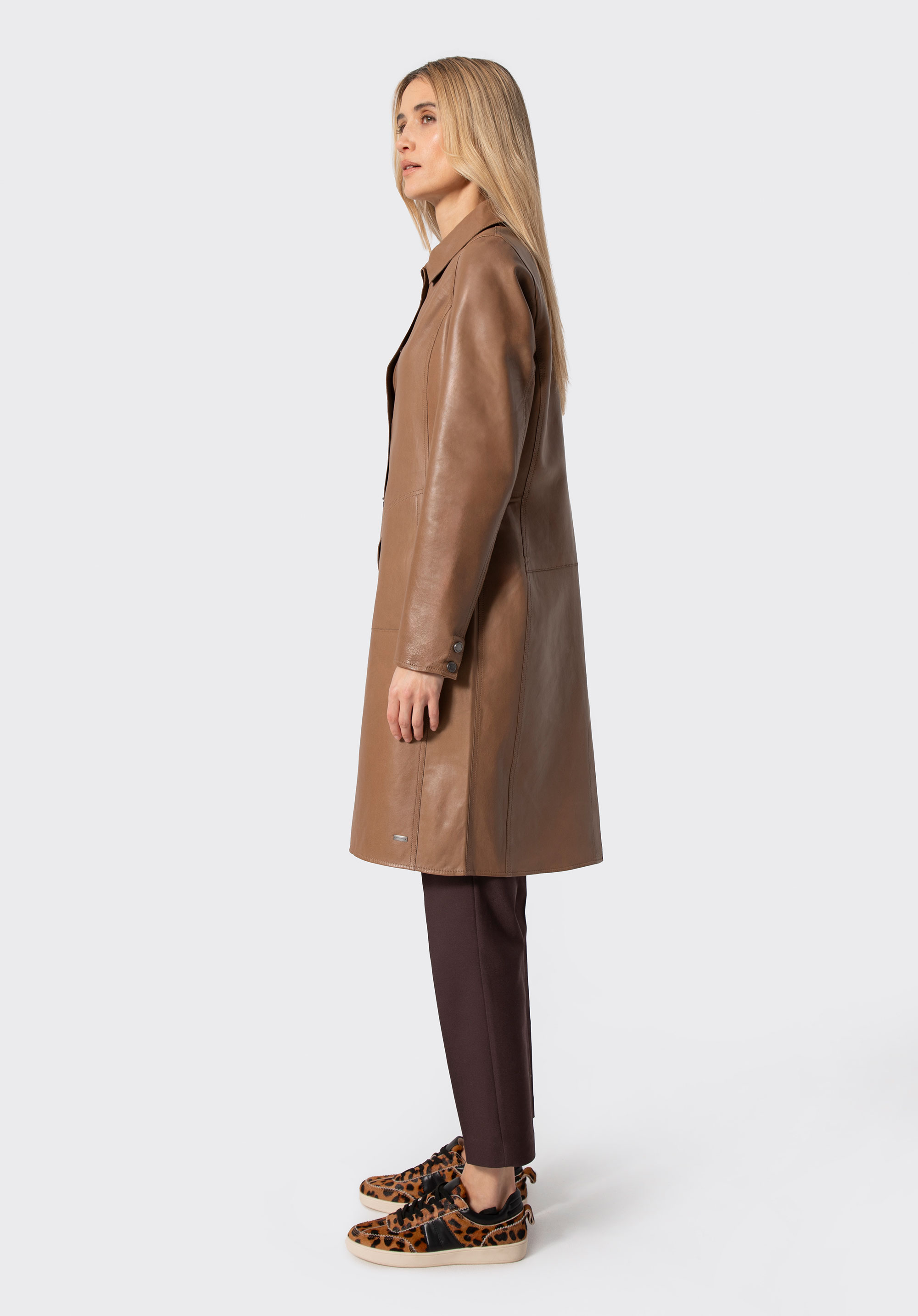 Sheepskin leather coat, brown, 102-09-403-9-M, Photo 1