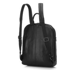 Men's leather laptop backpack, black, 91-3U-304-1, Photo 1