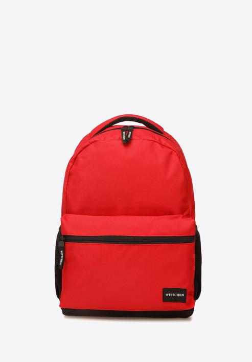 Plecak basic duży, czerwono-czarny, 56-3S-927-90, Zdjęcie 1