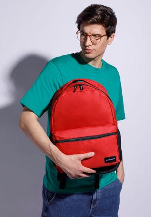 Plecak basic duży, czerwono-czarny, 56-3S-927-30, Zdjęcie 1