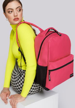 Plecak basic duży, różowy, 56-3S-927-34, Zdjęcie 1