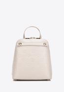 Women's leather monogram backpack purse, cream, 98-4E-604-9, Photo 1
