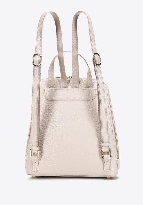 Women's leather monogram backpack purse, cream, 98-4E-604-9, Photo 2