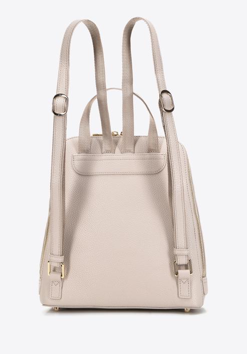 Women's leather monogram backpack purse, light beige, 98-4E-604-1, Photo 2