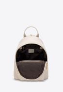 Women's small leather studded backpack, cream, 98-4E-607-0, Photo 3