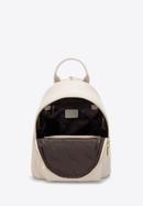 Women's small leather studded backpack, light beige, 98-4E-607-0, Photo 3
