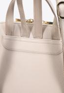 Women's leather monogram backpack purse, light beige, 98-4E-604-1, Photo 4