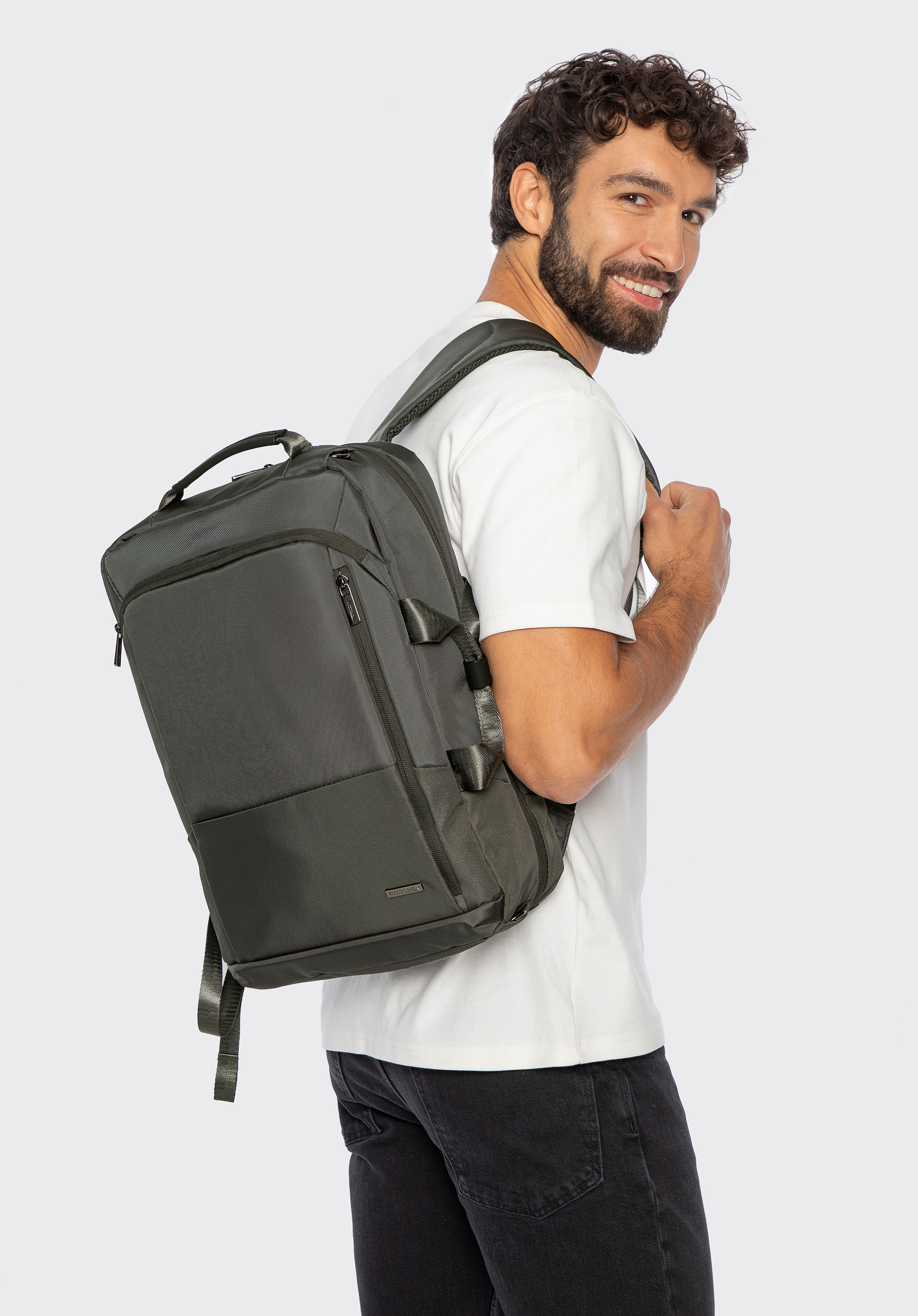 Plecak męski wielofunkcyjny do samolotu 2 w 1, szary, 29-3P-226-8, Zdjęcie 1