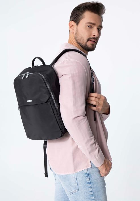 Laptop backpack 13”/14” with silver zip, black, 98-3P-204-1, Photo 15