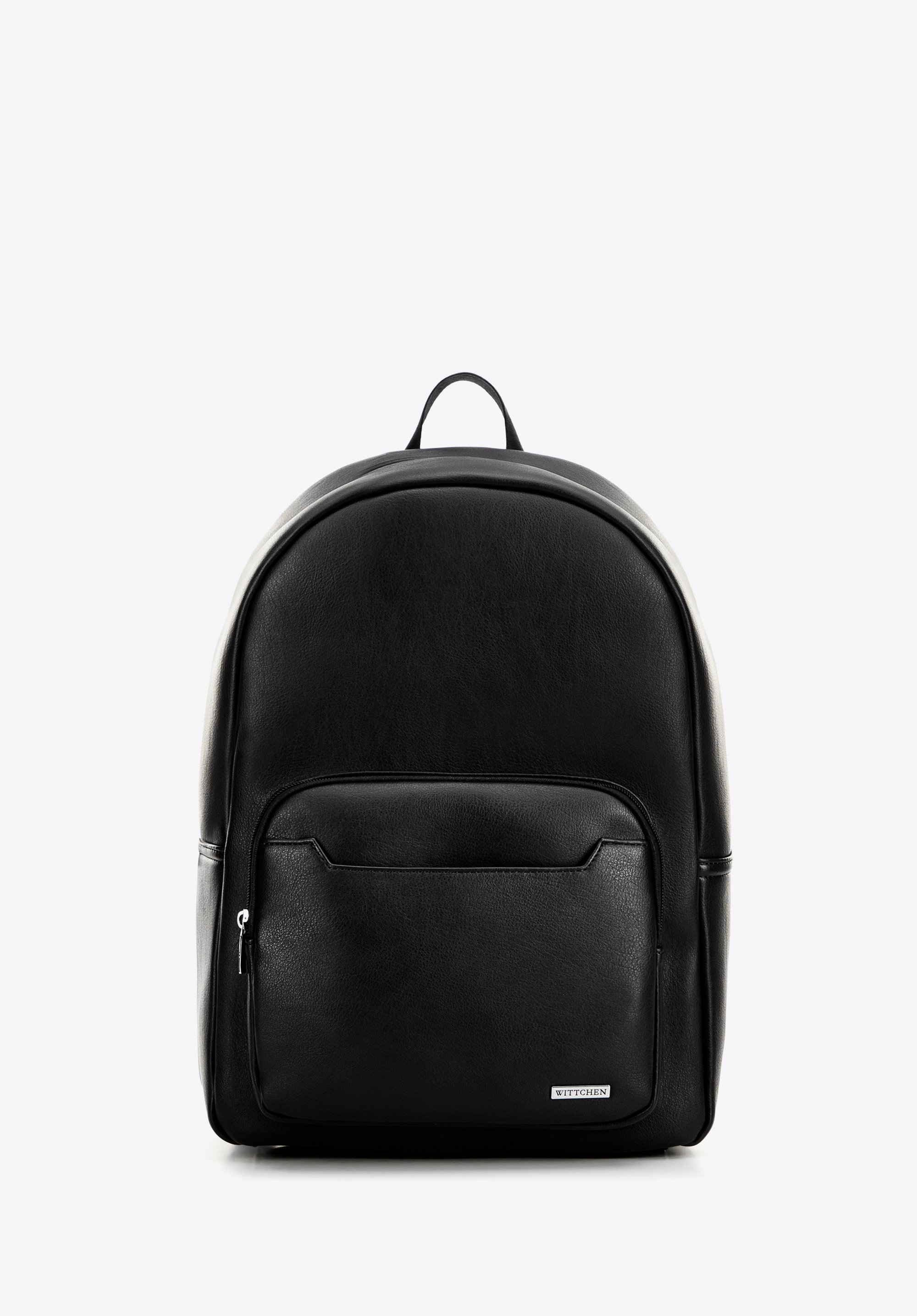 15’’ faux leather laptop backpack, black, 29-3P-010-1, Photo 1