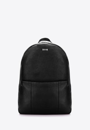 Leather laptop backpack, black, 97-3U-007-1, Photo 1