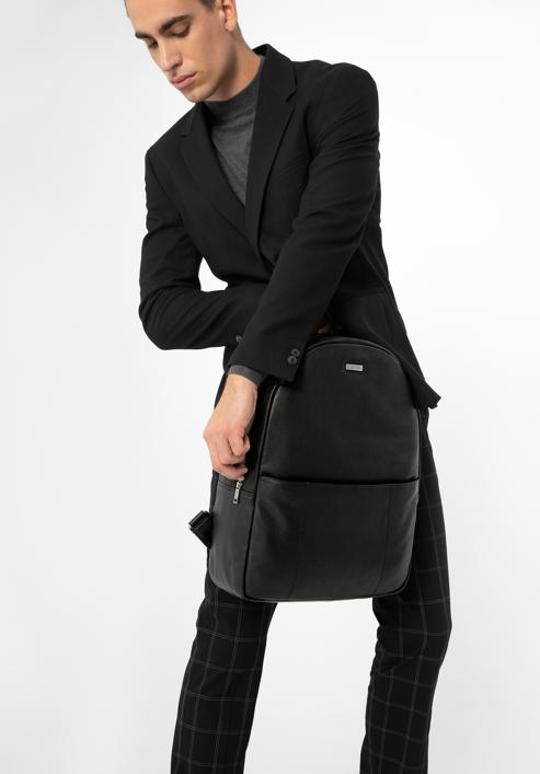 Leather laptop backpack, black, 97-3U-007-5, Photo 16
