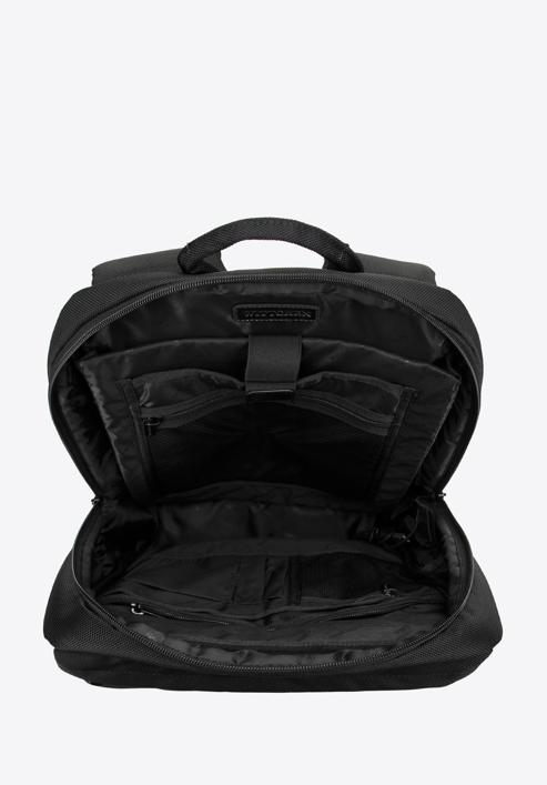 Męski plecak na laptopa 15,6” z dwiema kieszeniami na froncie, czarny, 98-3P-101-1DD, Zdjęcie 3