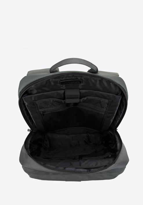 Męski plecak na laptopa 15,6” z dwiema kieszeniami na froncie, szary, 98-3P-101-1DD, Zdjęcie 3