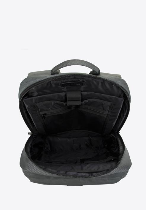 Męski plecak na laptopa 15,6” z dwiema kieszeniami na froncie, szary, 98-3P-101-8, Zdjęcie 3