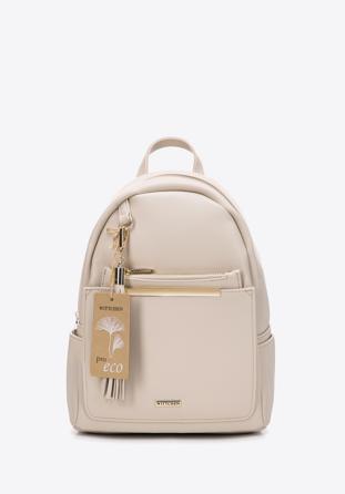 Women's faux leather backpack - pro eco line, light beige, 97-4Y-234-9, Photo 1