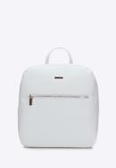 Women's faux leather backpack, white, 98-4Y-214-0, Photo 1