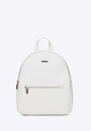 Women's faux leather backpack, white, 98-4Y-217-1, Photo 1