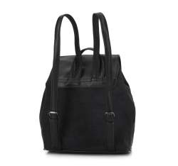 Damski plecak z kieszeniami i ozdobnymi suwakami na froncie, czarny, 93-4Y-500-1, Zdjęcie 1