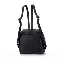 Women's chevron stitched backpack with chain handle, black, 94-4Y-720-1, Photo 1
