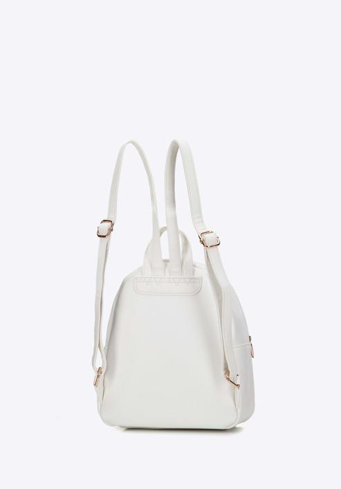 Women's faux leather backpack, white, 98-4Y-217-1, Photo 2