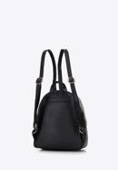 Women's faux leather backpack, black, 98-4Y-217-1, Photo 2