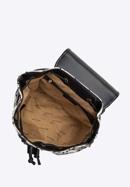 Damski plecak z tkaniny w kratę z błyszczącym owadem, beżowo-czarny, 98-4Y-209-R, Zdjęcie 3
