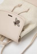 Women's backpack purse with crystal insect embellishment, cream, 98-4Y-210-9, Photo 4
