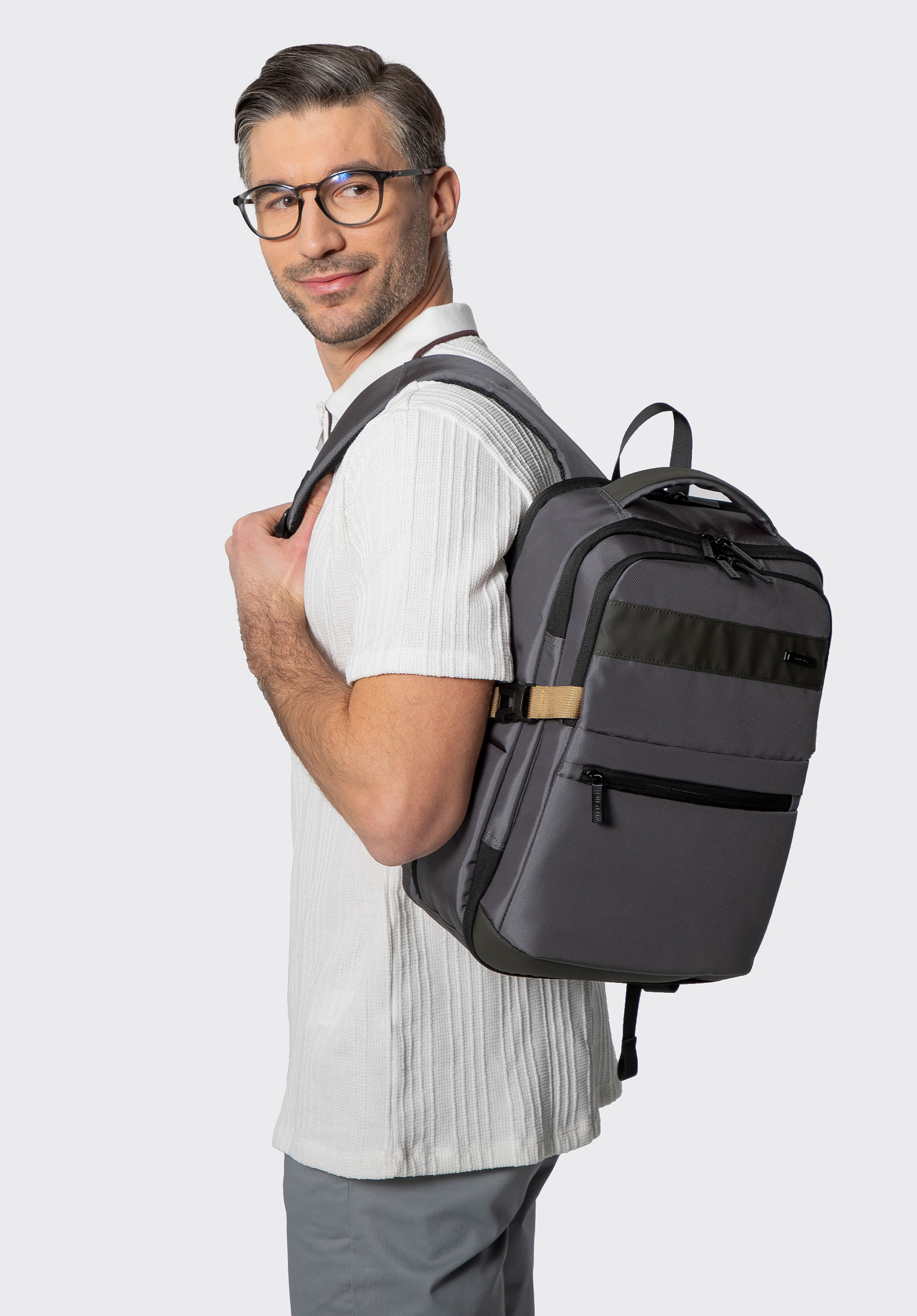 Plecak z kieszenią na laptopa 13”/14”, szary, 102-3P-802-8, Zdjęcie 1