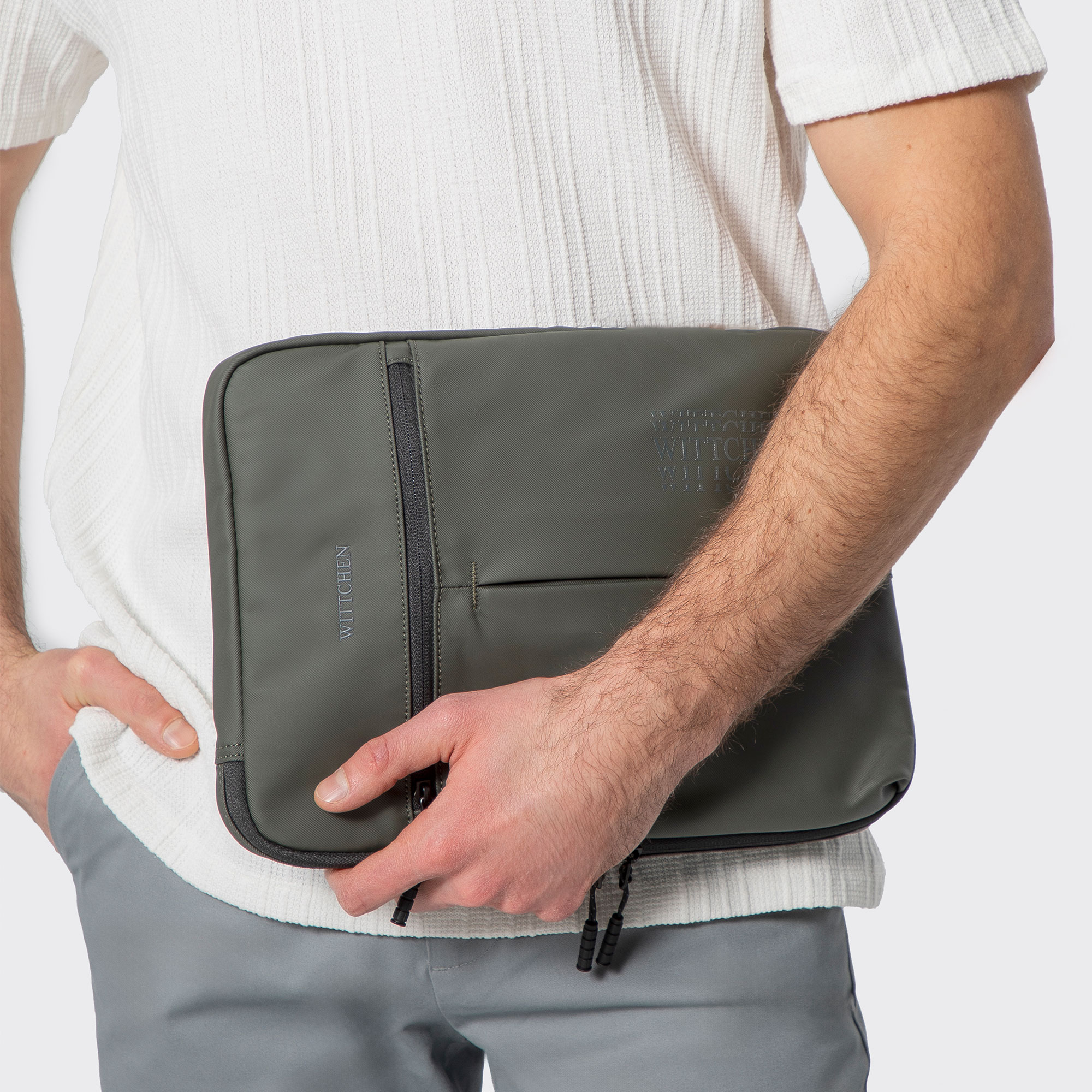 Puzdro na notebook 13"/14" z polyesteru khaki 102-3P-808-8, Vyberte variant khaki