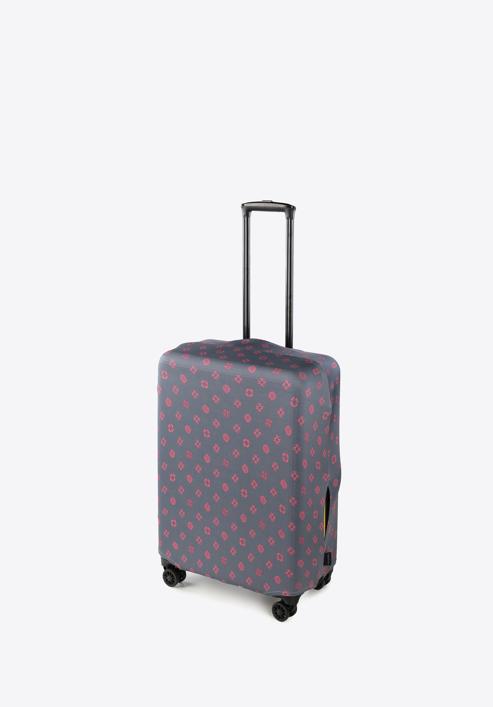 Pokrowiec na walizkę średnią, różowo-szary, 56-30-032-30, Zdjęcie 2