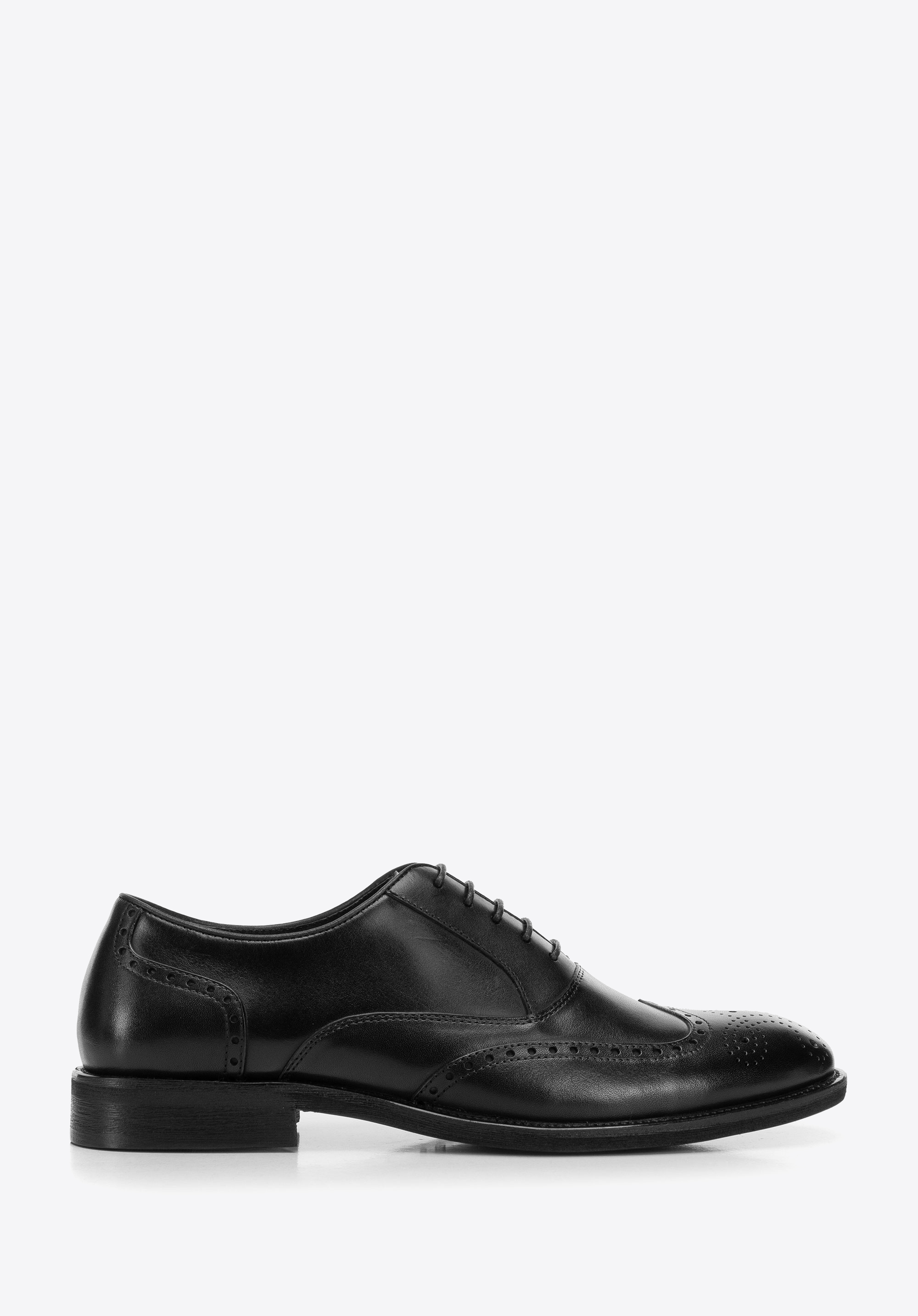 Elegant men's brogue Oxford shoes, black, 103-M-503-1-44, Photo 1
