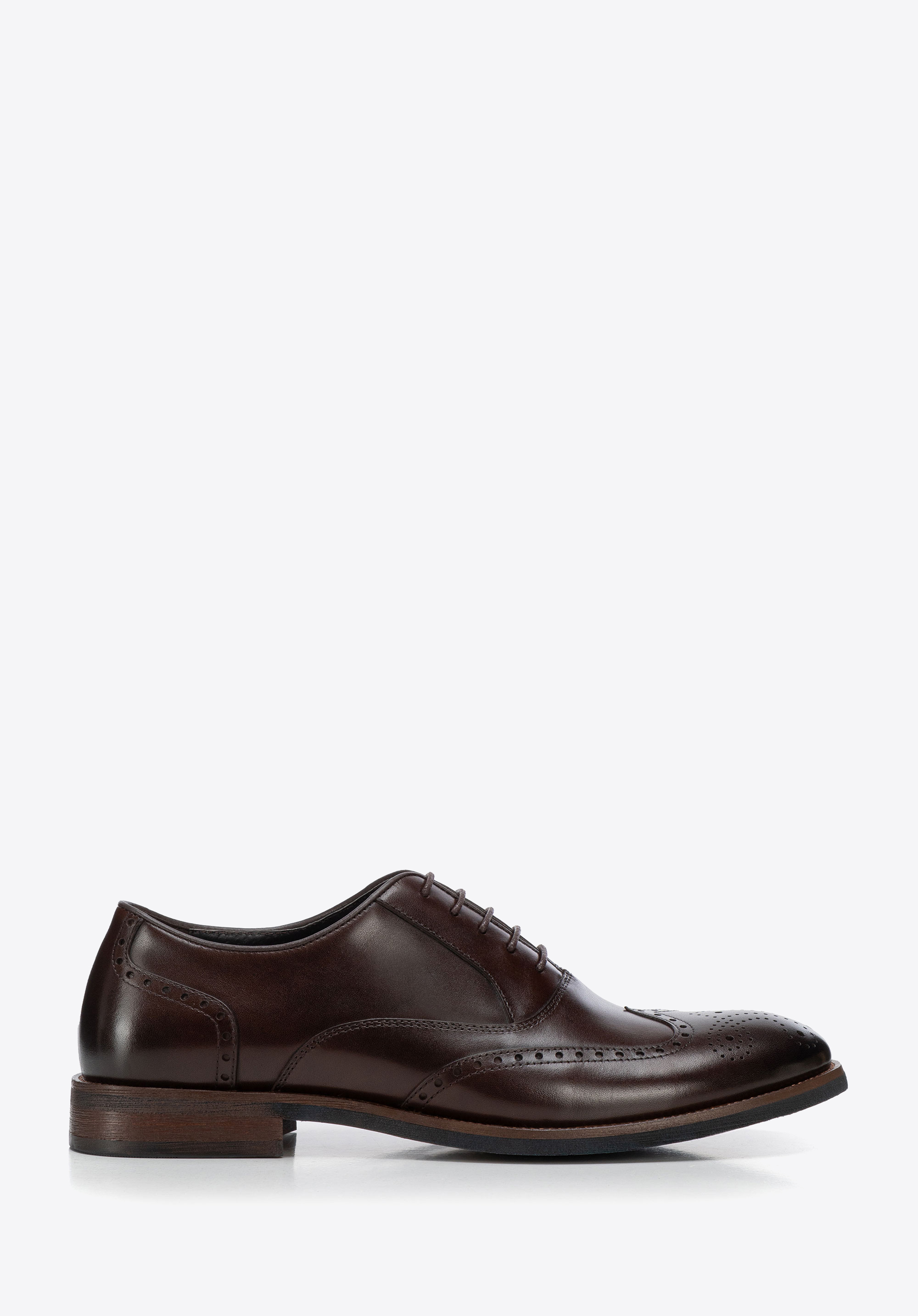 Elegant men's brogue Oxford shoes, dark brown, 103-M-503-4-40, Photo 1