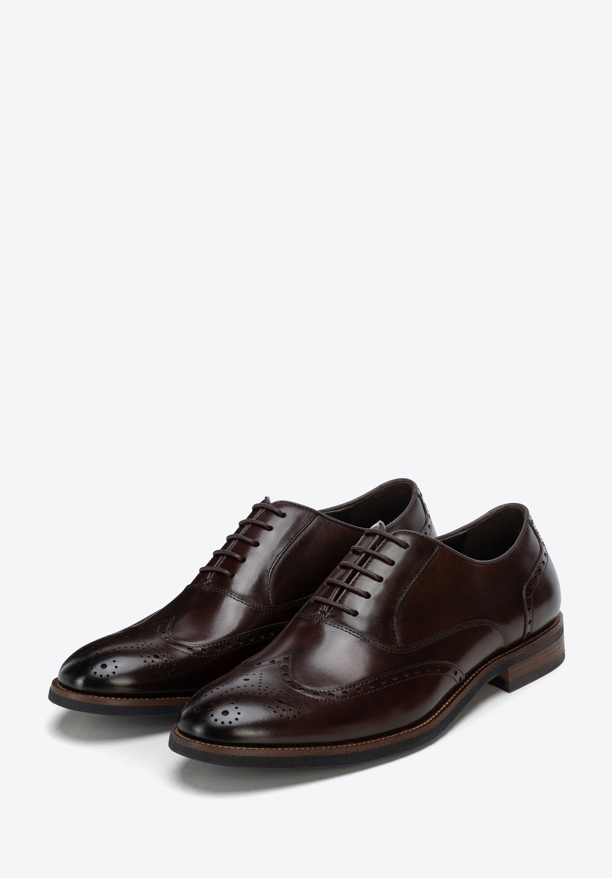Elegant men's brogue Oxford shoes, dark brown, 103-M-503-4-40, Photo 1