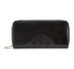 Damski portfel skórzany z mandalą duży, czarny, 04-1-393-1, Zdjęcie 1