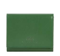Damski portfel z gÅ‚adkiej skÃ³ry dwustronny na zatrzask, zielony, 14-1-066-L0, ZdjÄ™cie 1