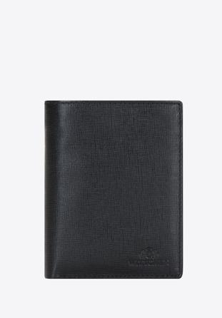 Czarny portfel męski ze skóry naturalnej czarny