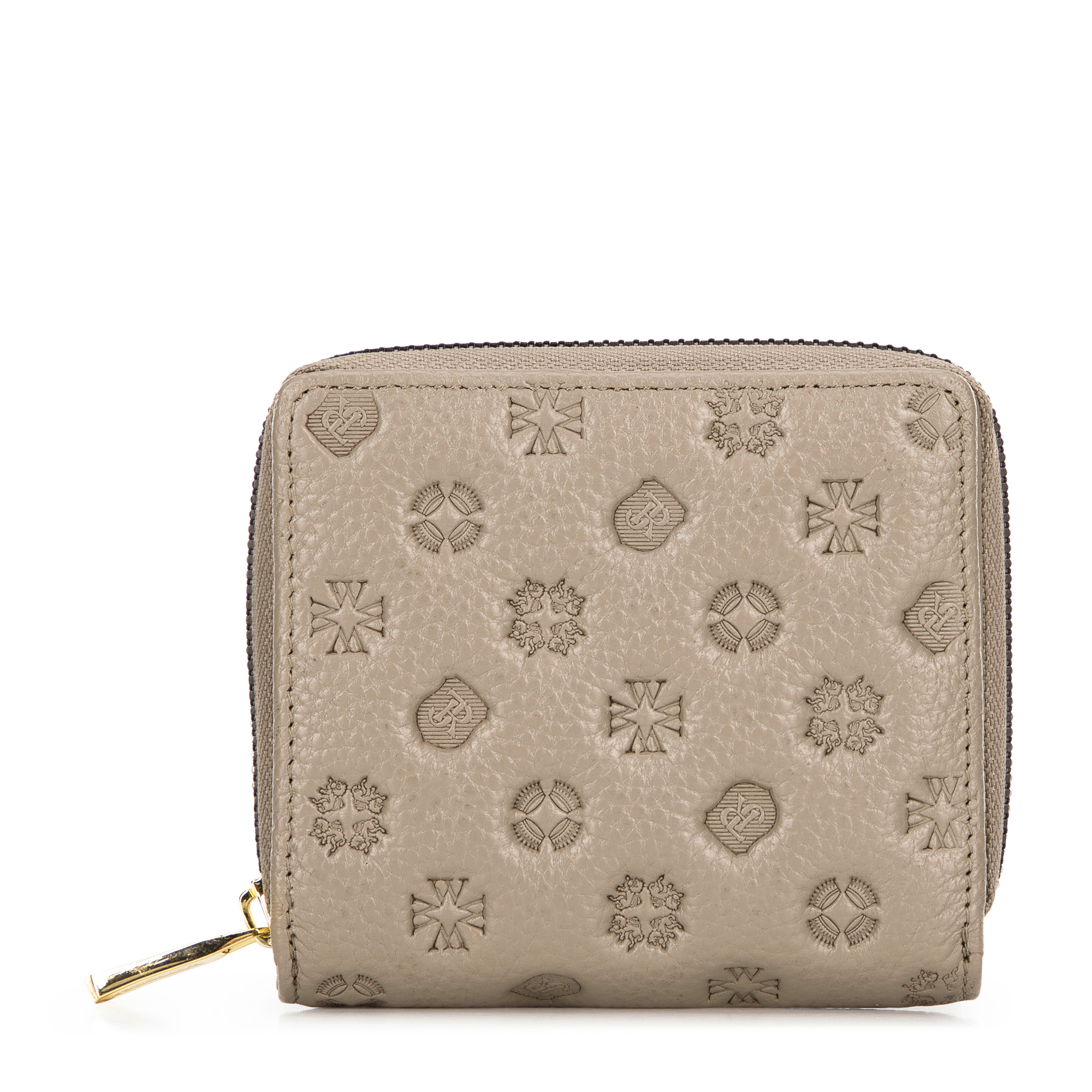 Dámska peňaženka z kože s embosovaním béžová 99-1E-308-8