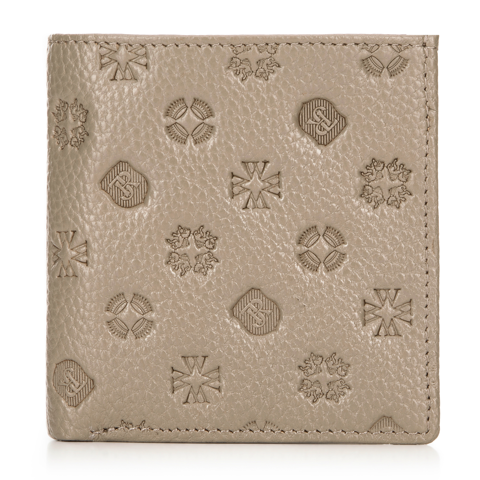 Malá dámska kožená peňaženka s embosovaním béžová 99-1E-363-8