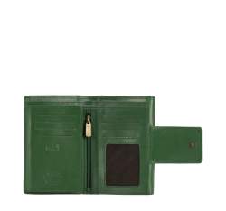 Damski portfel ze skóry z elegancką napą, zielony, 14-1-048-L0, Zdjęcie 1