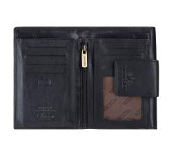 Damski portfel ze skÃ³ry z eleganckÄ… napÄ…, czarny, 14-1-048-L1, ZdjÄ™cie 1