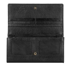 Women's leather wallet with a zip pocket, black, 21-1-052-10L, Photo 1