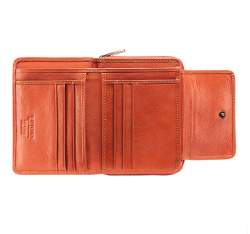 Damski portfel ze skóry lakierowany, pomarańczowy, 25-1-211-6, Zdjęcie 1