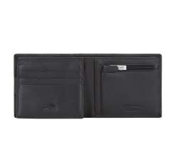 Medium-sized leather wallet, black-navy blue, 26-1-119-17, Photo 1