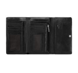Damski portfel ze skóry prosty, czarny, 26-1-442-1, Zdjęcie 1